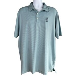 Peter Millar Summer Comfort TPC Sawgrass Polo‎ Shirt Blue Stripes Size XL Golf
